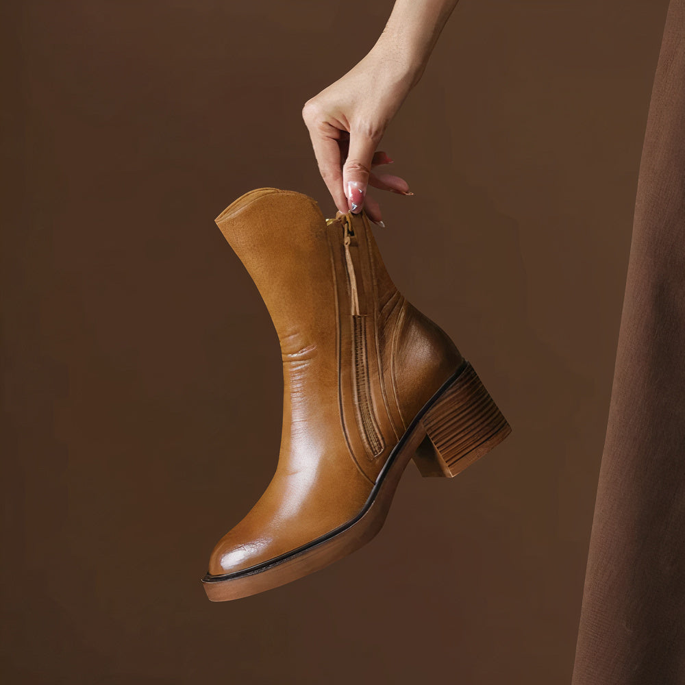 Damen Casual Lederstiefeletten - Hella