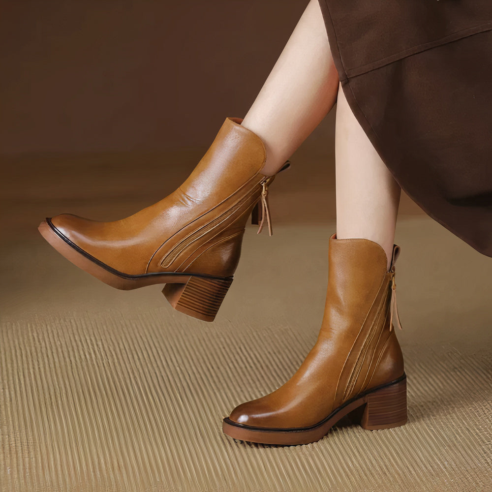 Damen Casual Lederstiefeletten - Hella
