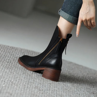 Damen Casual Lederstiefeletten - Hella