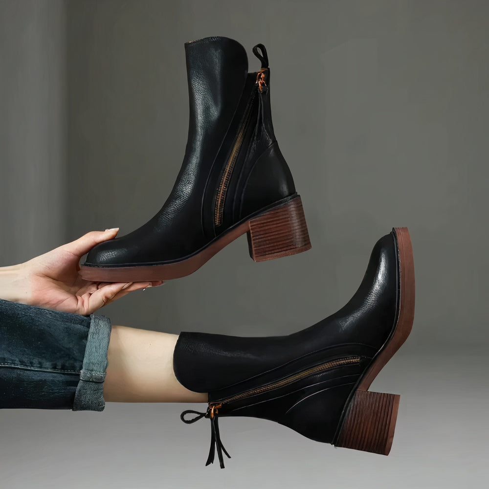 Damen Casual Lederstiefeletten - Hella