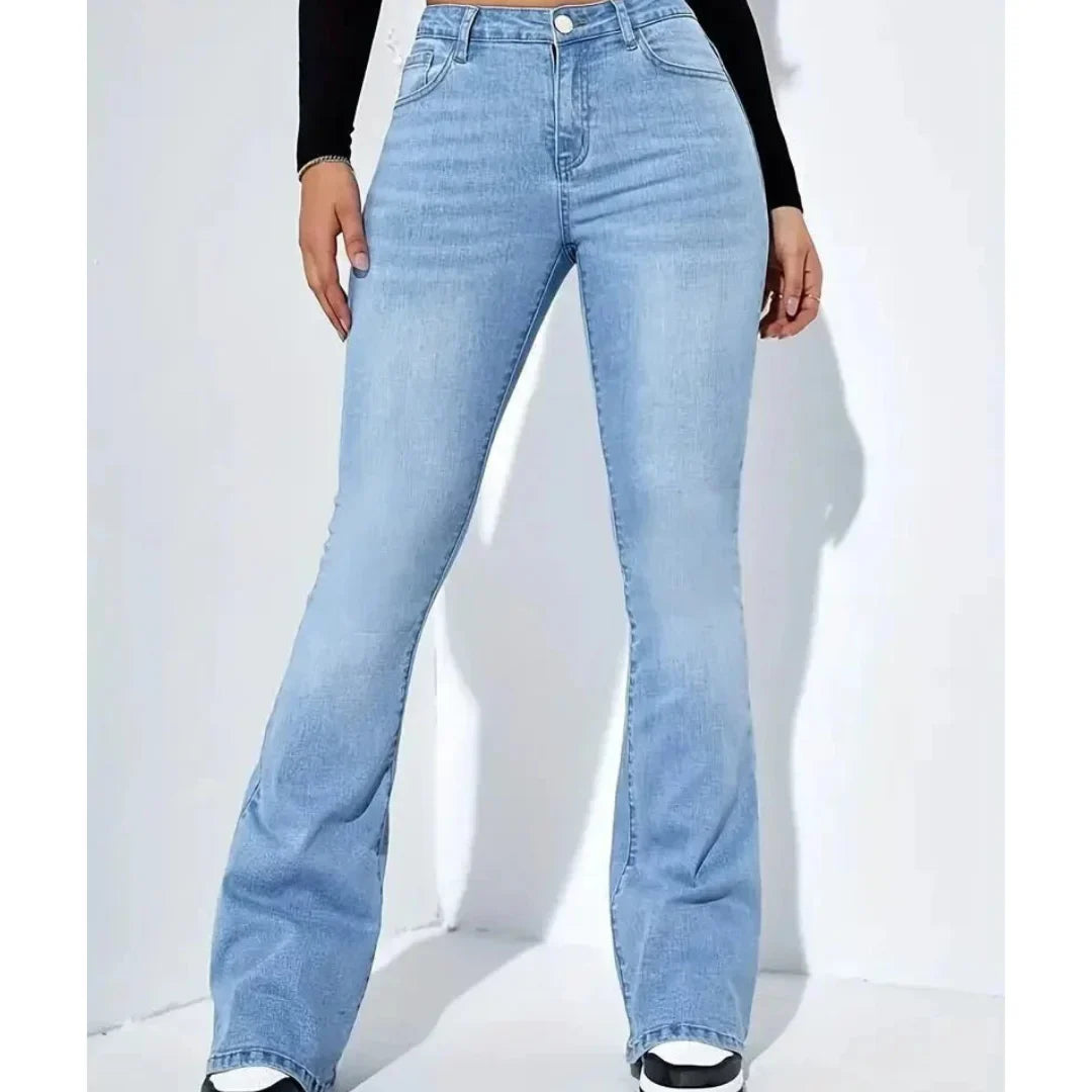 Damen High-Waist Flared Jeans mit Komfortstretch