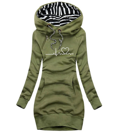 Sibylle | Damen Gestreifter Pullover | Mit Kapuze