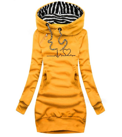 Sibylle | Damen Gestreifter Pullover | Mit Kapuze