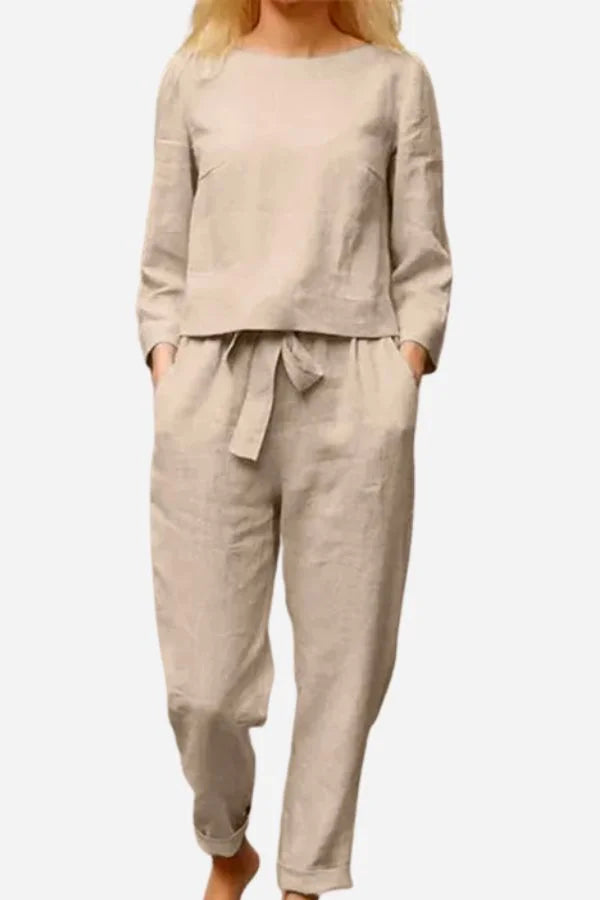 Damen Zweiteiler Set mit Rundhalsausschnitt