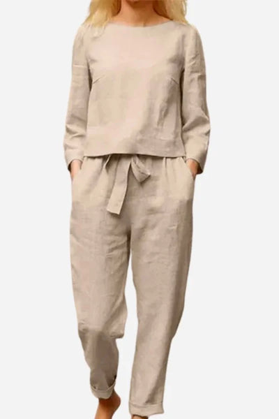 Damen Zweiteiler Set mit Rundhalsausschnitt