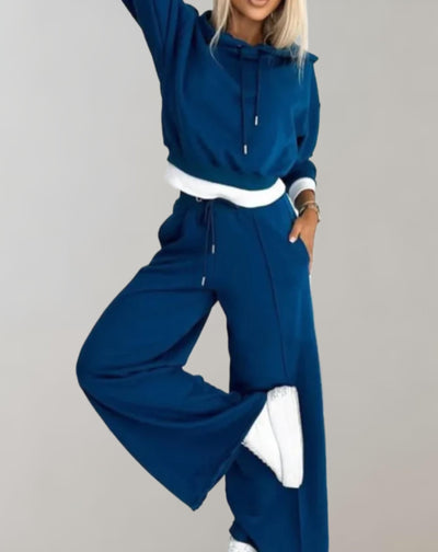 Damen-Loungewear-Set mit Kapuze und weiter Hose - Ariane