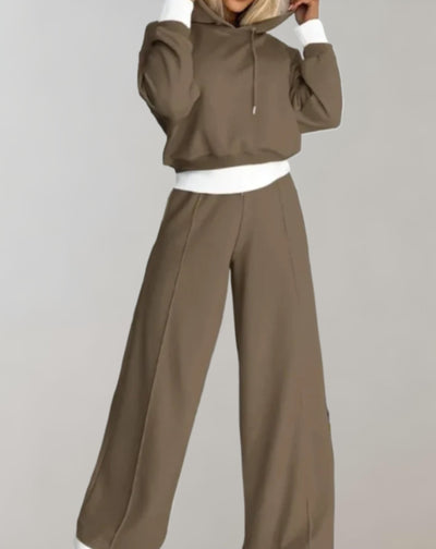 Damen-Loungewear-Set mit Kapuze und weiter Hose - Ariane