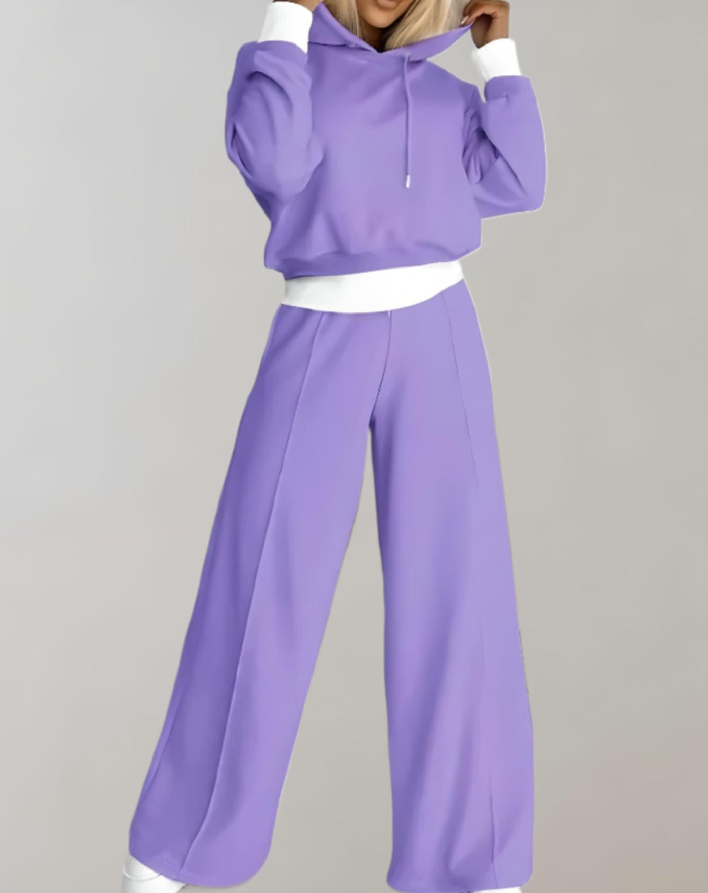 Damen-Loungewear-Set mit Kapuze und weiter Hose - Ariane