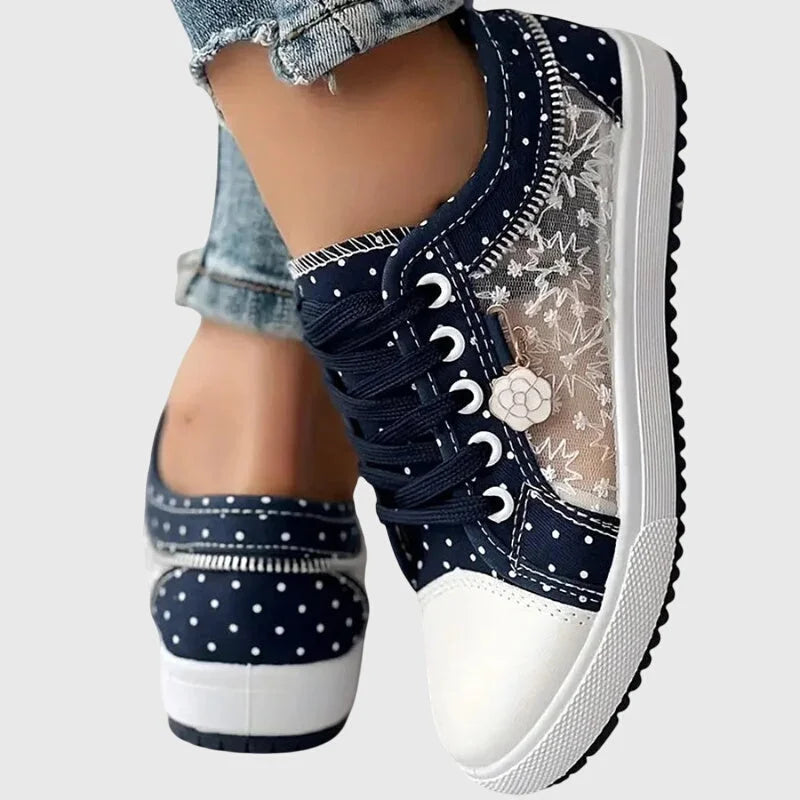 Damen Sneaker mit Blumendetail