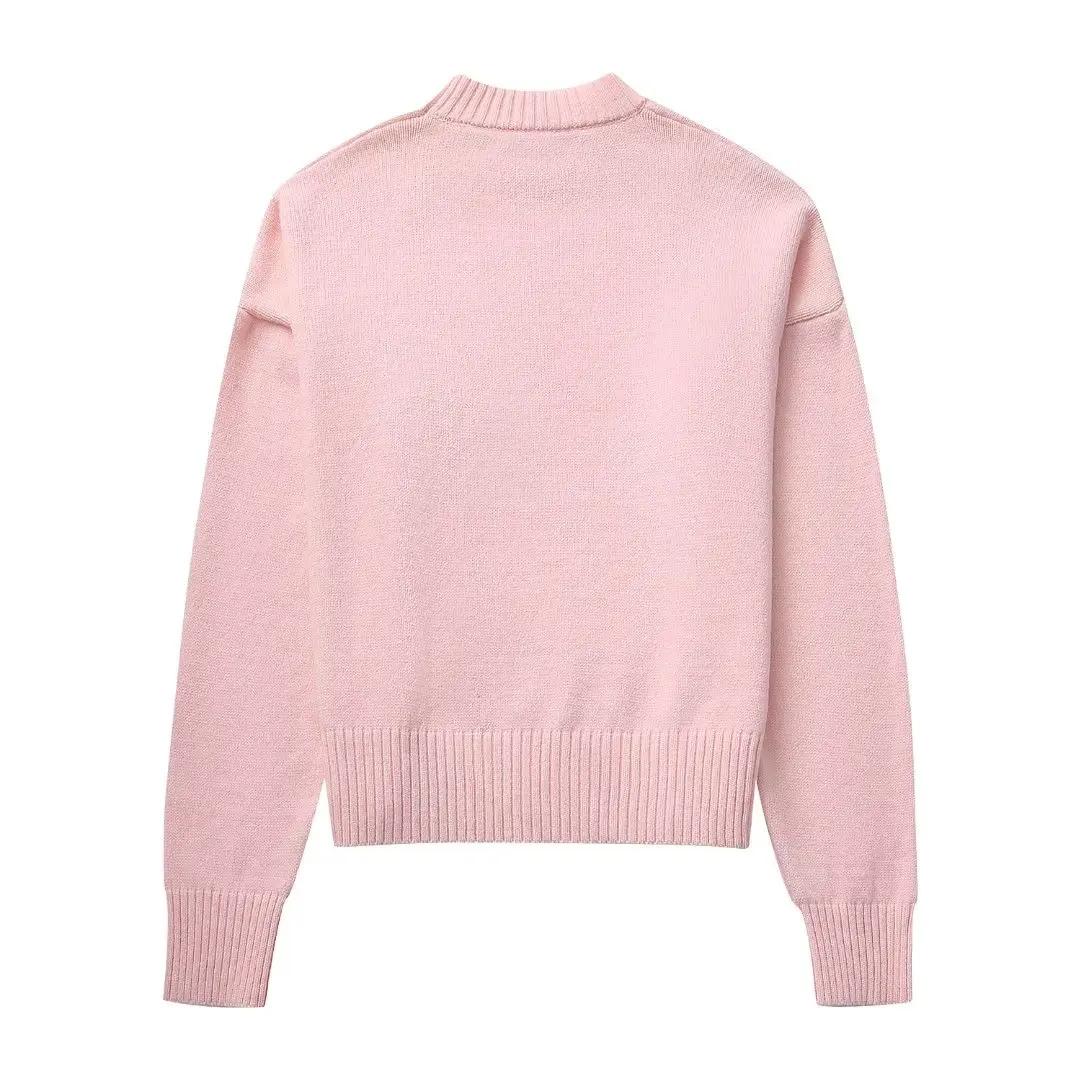 Nicholine | Damen Oversize Pullover | Rosa
