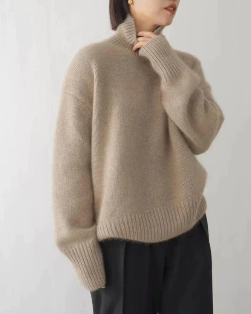 Trude | Damen Oversized Rollkragenpullover | Strick