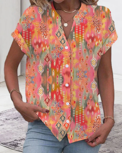 Katrin | Damen Party Bluse | Kurzarm