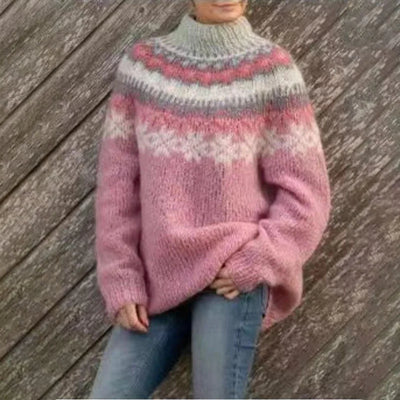 Damenpullover mit Fair Isle Muster und entspanntem Schnitt