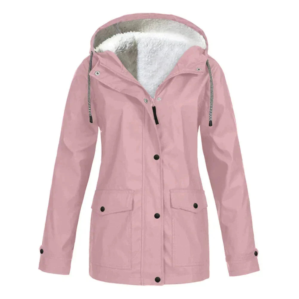 Damen Regenjacke mit Futter und Kapuze