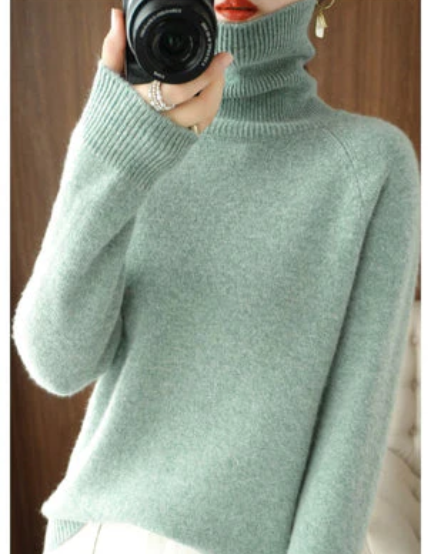 Renata | Damen Rollkragenpullover Schwarz | Warm