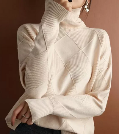 Almut | Damen Winter Rollkragenpullover | Schwarz