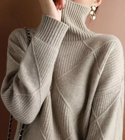 Almut | Damen Winter Rollkragenpullover | Schwarz