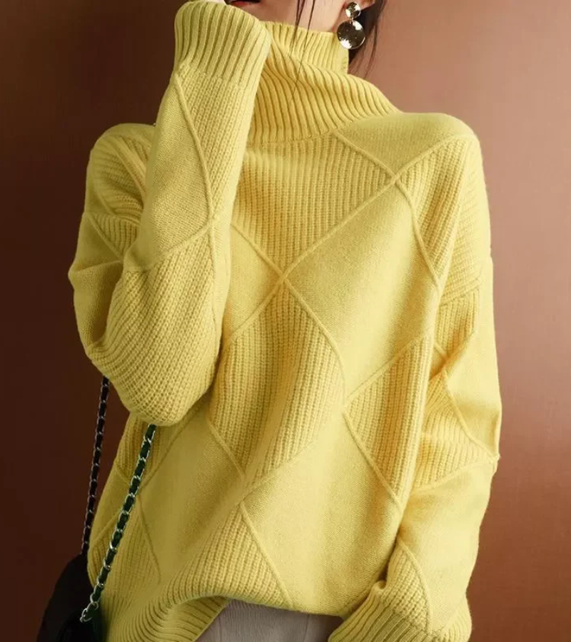 Almut | Damen Winter Rollkragenpullover | Schwarz