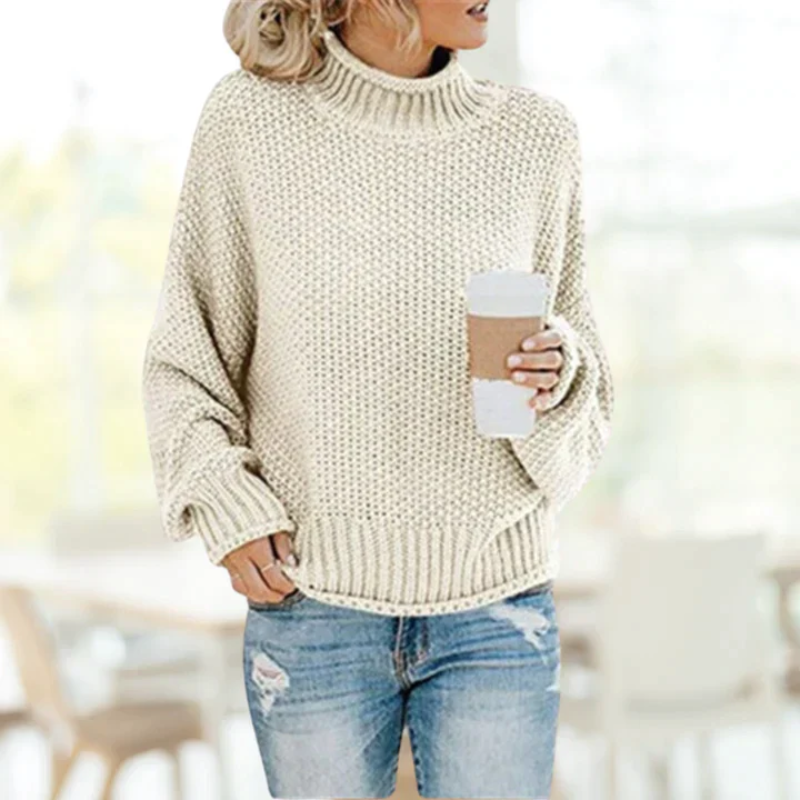 Manuela | Damen Strick Pullover | Stehkragen