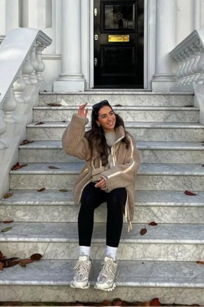 Athena | Damen Teddy Jacke | Weiß