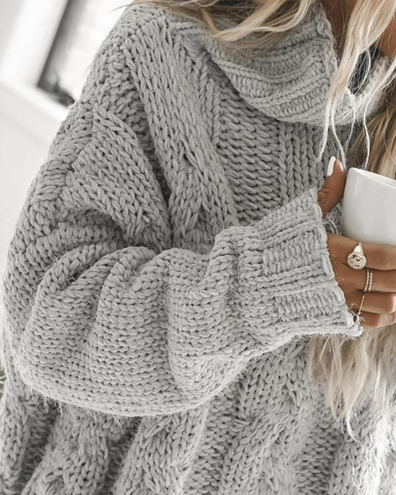 Luzia | Damen Weißer Rollkragenpullover | Ausgefallene