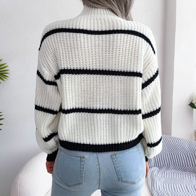 Zelda | Damen Weißer Rollkragenpullover | Strick