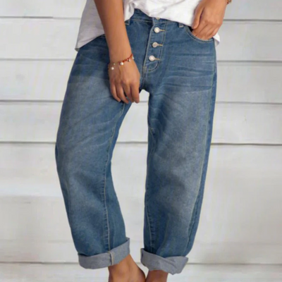 Sina | Damen Weite Jeans | Blau