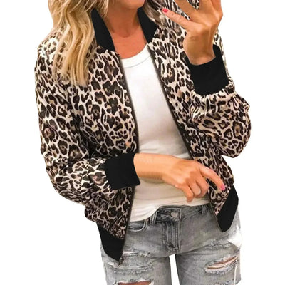 Damen Bomberjacke mit trendigem Leopardenmuster