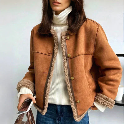 ROSALIE LAMMFELL KNOPJACKE
