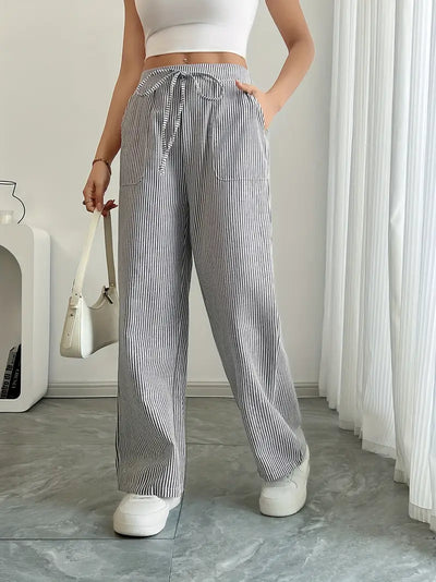 VIOLA - ELEGANTE GESTREIFTE HOSE MIT TASCHEN