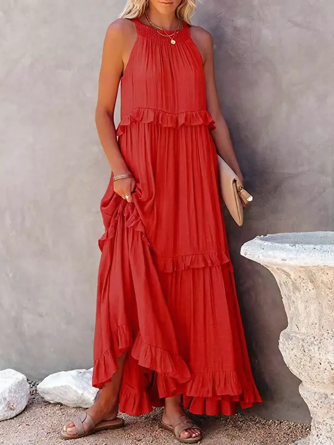 Madelyn | Bohemian Ruffled Maxi Dress