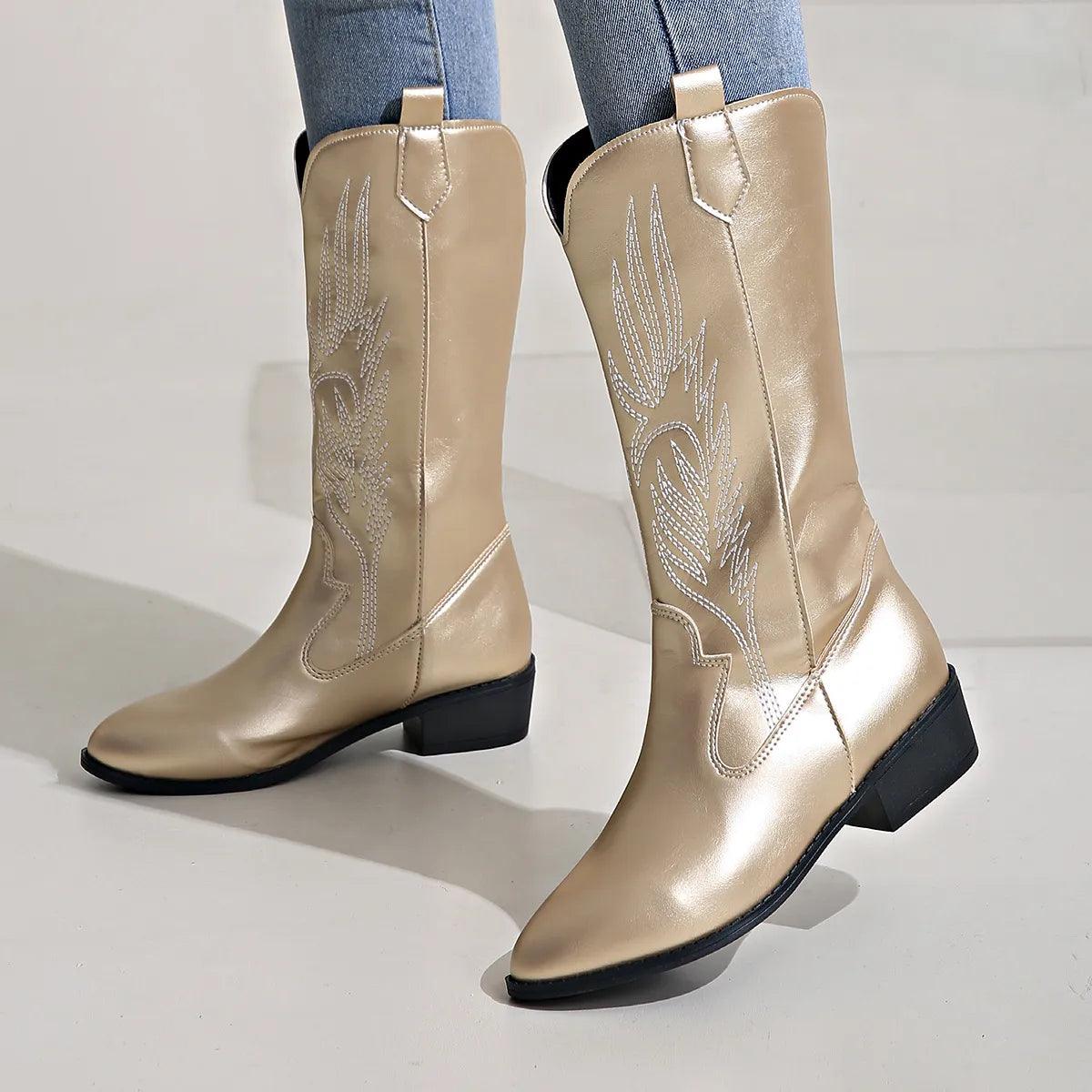 Weiche Western-Cowboystiefel für Damen | Bequem