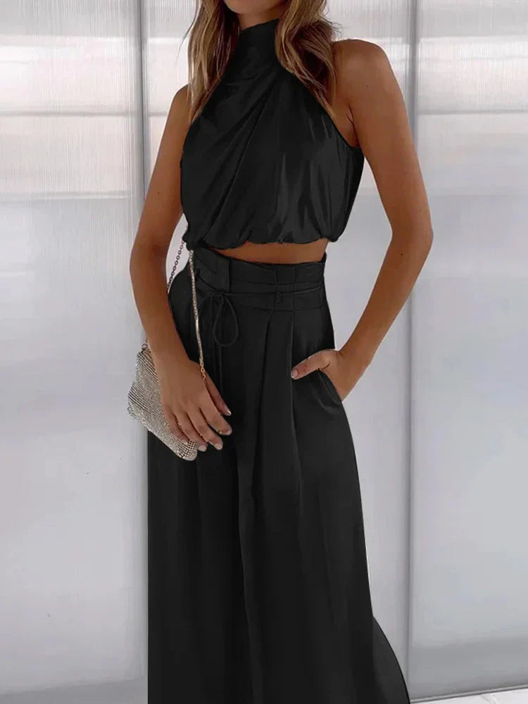 Khaela – Elegantes zweiteiliges Satin-Set