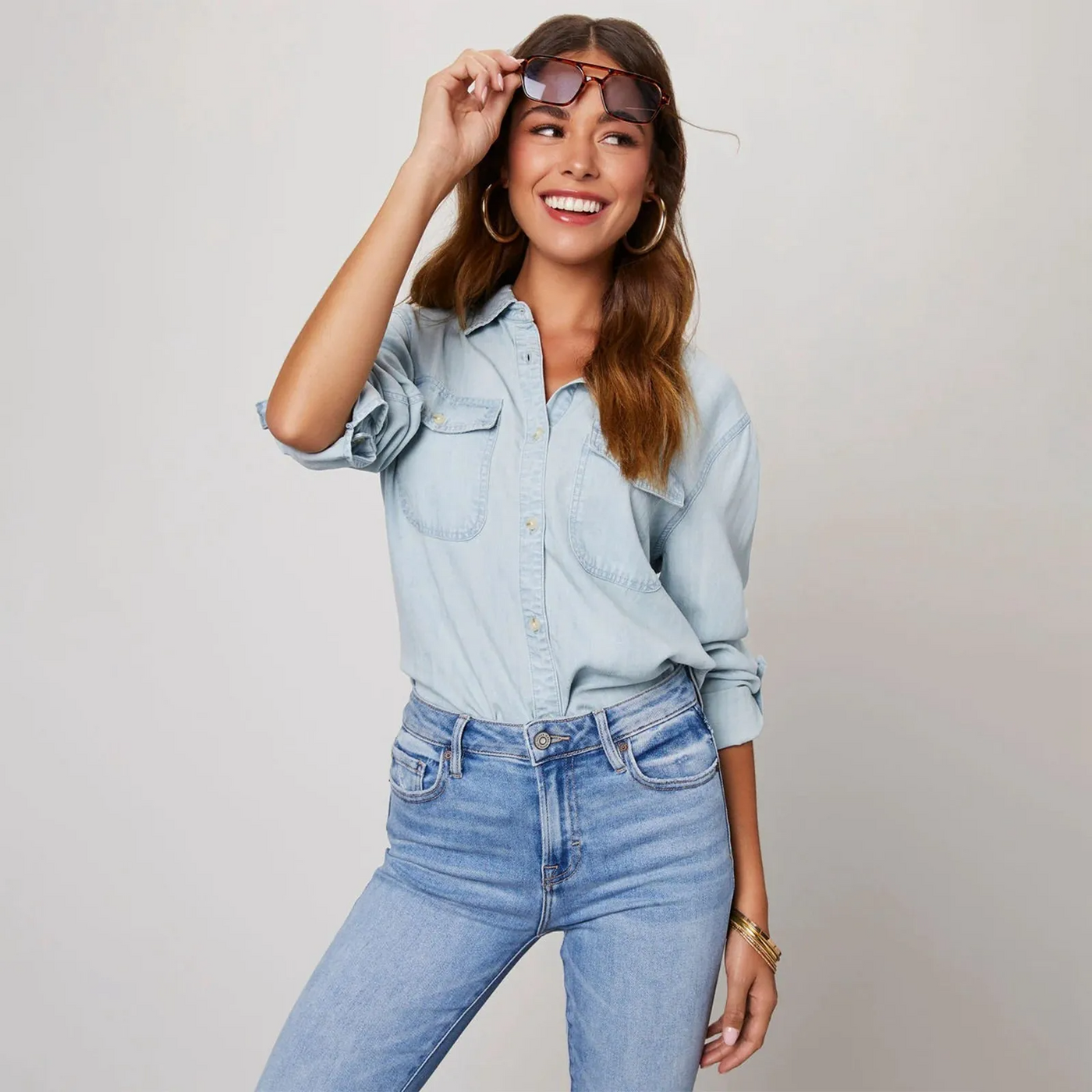 MUSE DENIM BUTTOM-UP