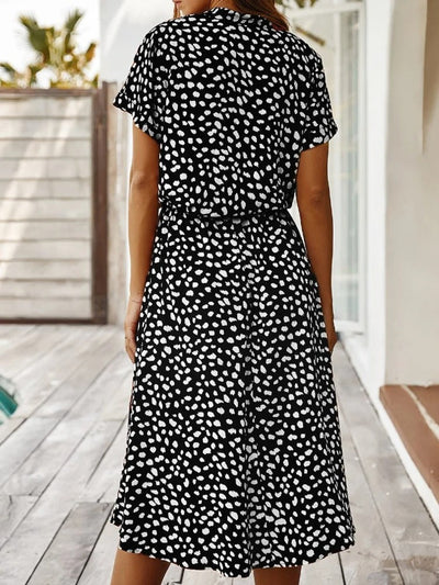 Georgia | Sanft gepunktetes Midi-Kleid mit Knopfdetails