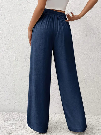 Yara – High-Waist-Loungehose mit Kordelzug und weitem Bein