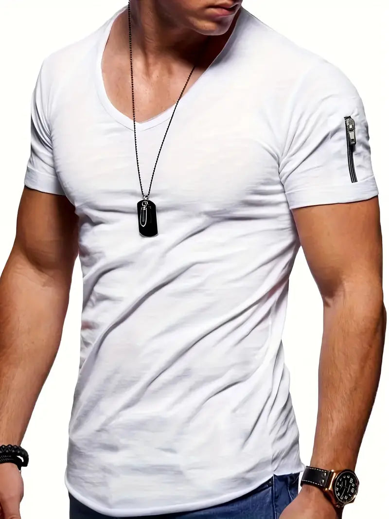 Faustino | Locker geschnittenes V-Ausschnitt Herren T Shirt