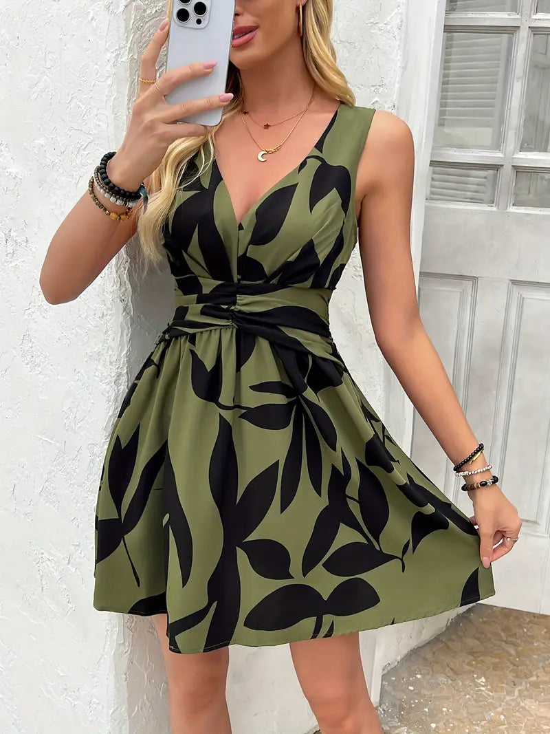 Pamela – Ärmelloses Kleid in lebendigem Design