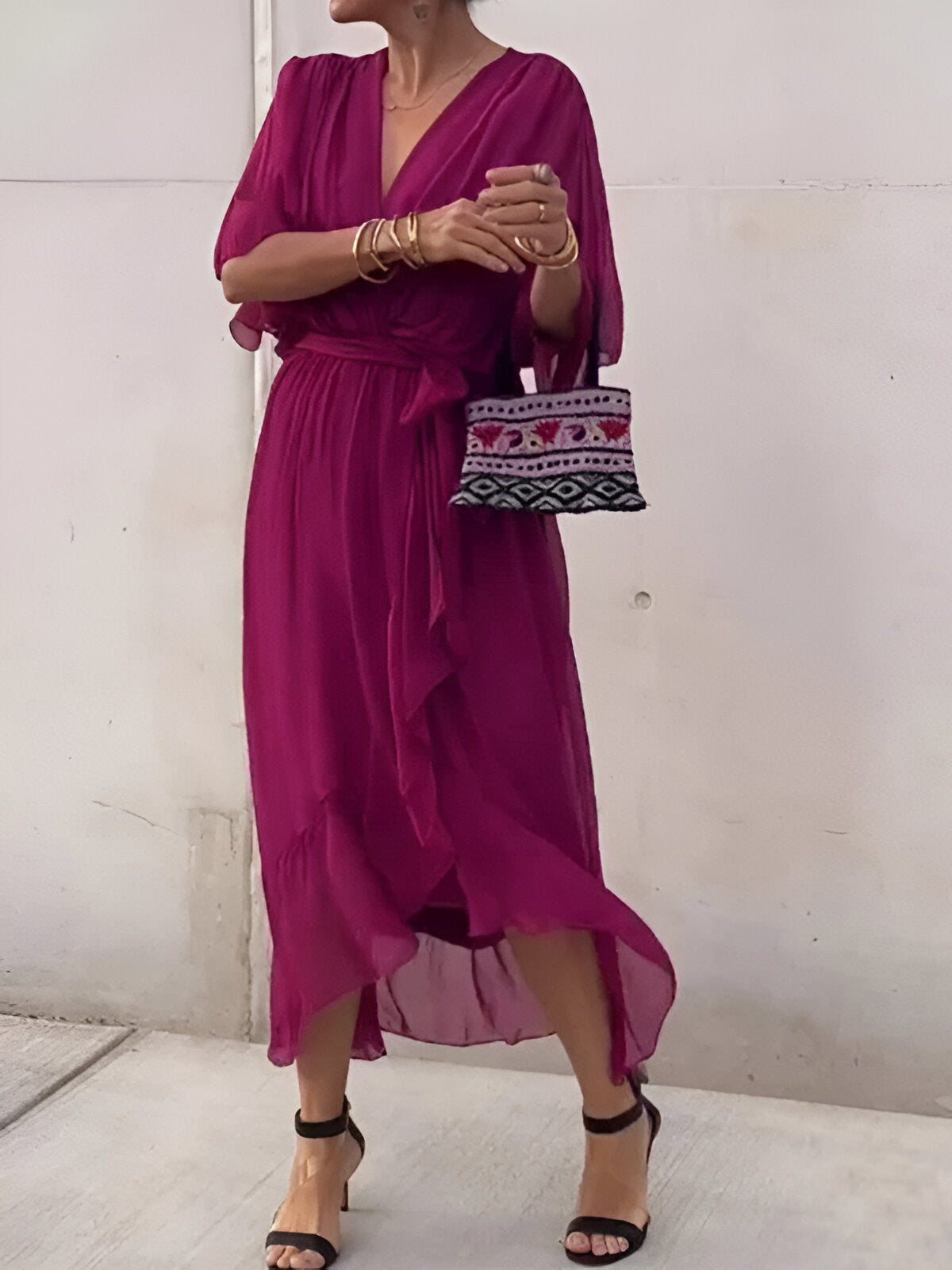 Claire | Midi-Kleid mit Taillengürtel