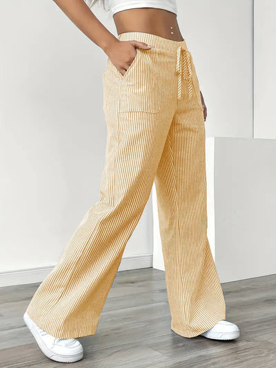 VIOLA - ELEGANTE GESTREIFTE HOSE MIT TASCHEN