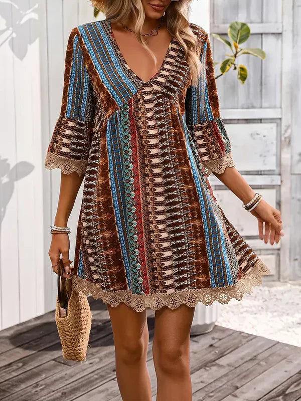 Vivienne – elegantes trauerkleid mit v-ausschnitt und spitzenbesatz