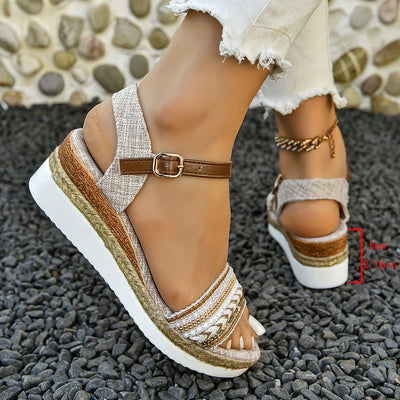 Nolienne – Stilvolle geflochtene Espadrille-Keilsandalen