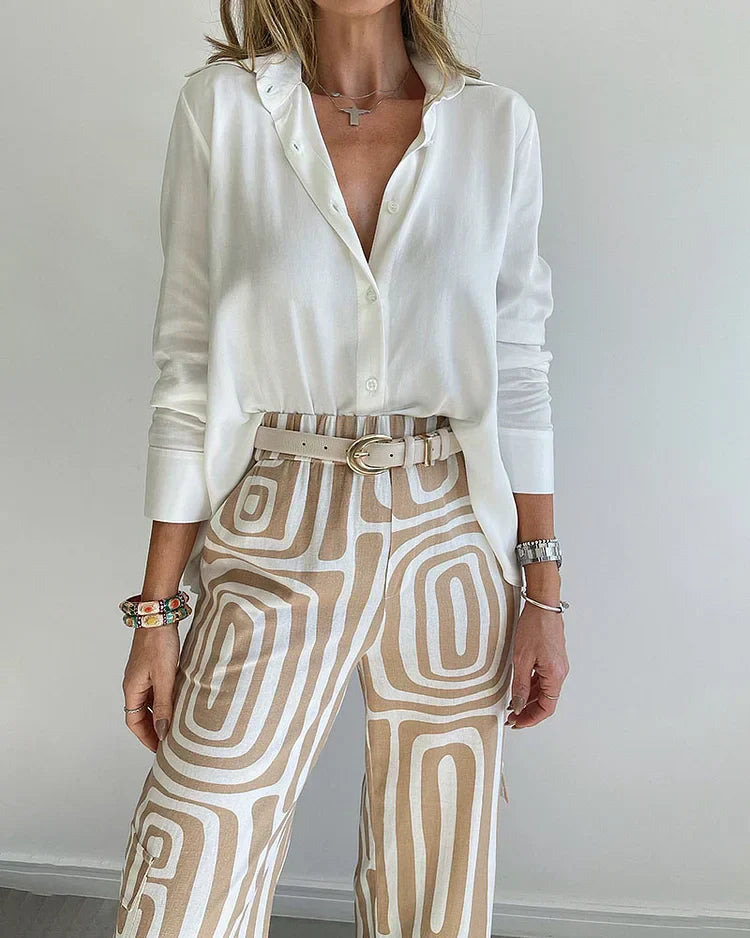 CARLOTTA™ – STYLISCHES HOSENSET INKLUSIVE BLUSE UND GÜRTEL