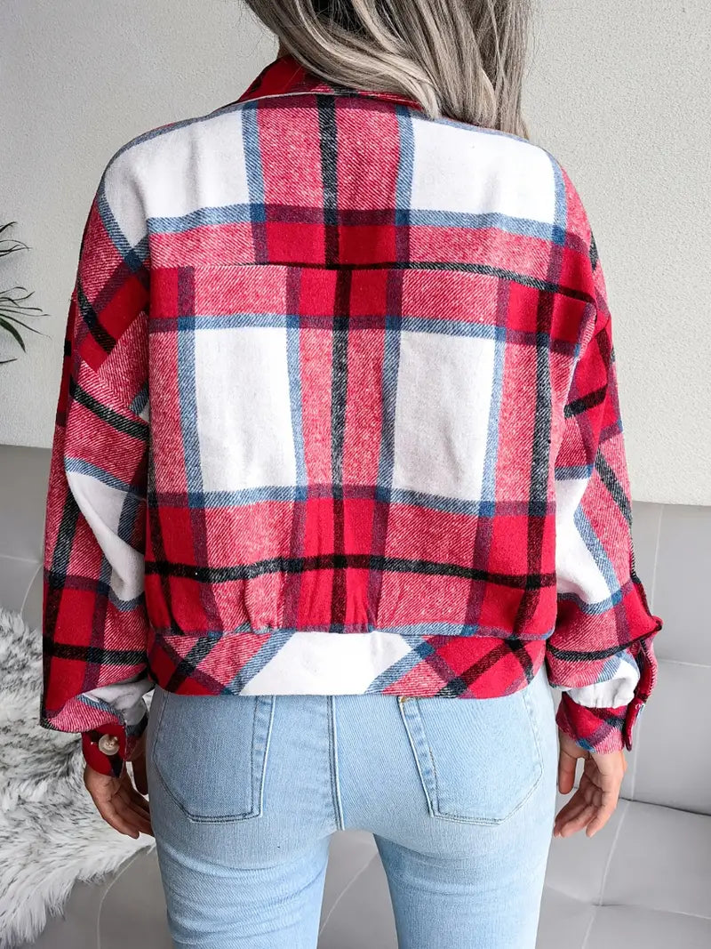 GEKÜRZTE KARIERTE FLANELLJACKE