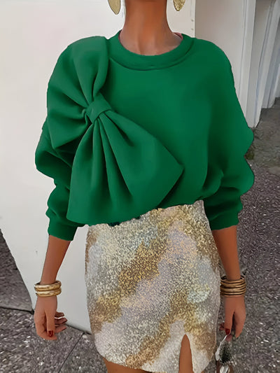 Neysha - stylischer pullover mit großer schleife