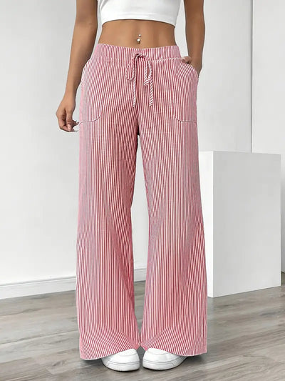 VIOLA - ELEGANTE GESTREIFTE HOSE MIT TASCHEN