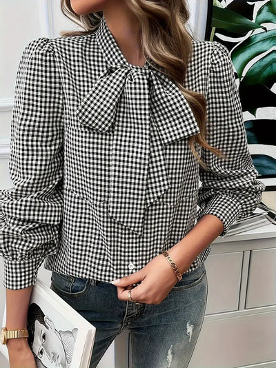 Liv - baumwollbluse mit schleife