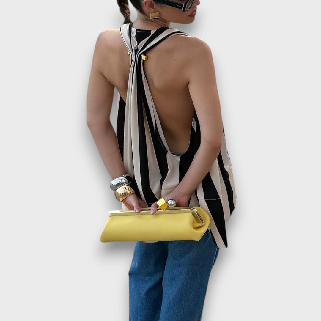 Camelia – Rückenfreies Top mit Streifendetail