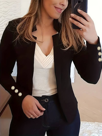 Evangeline | Damen Elegant Blazer | Schwarz