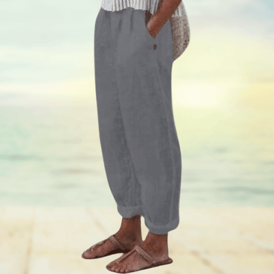 Zafina |  Damen Elegant Weite Hose | Weiß